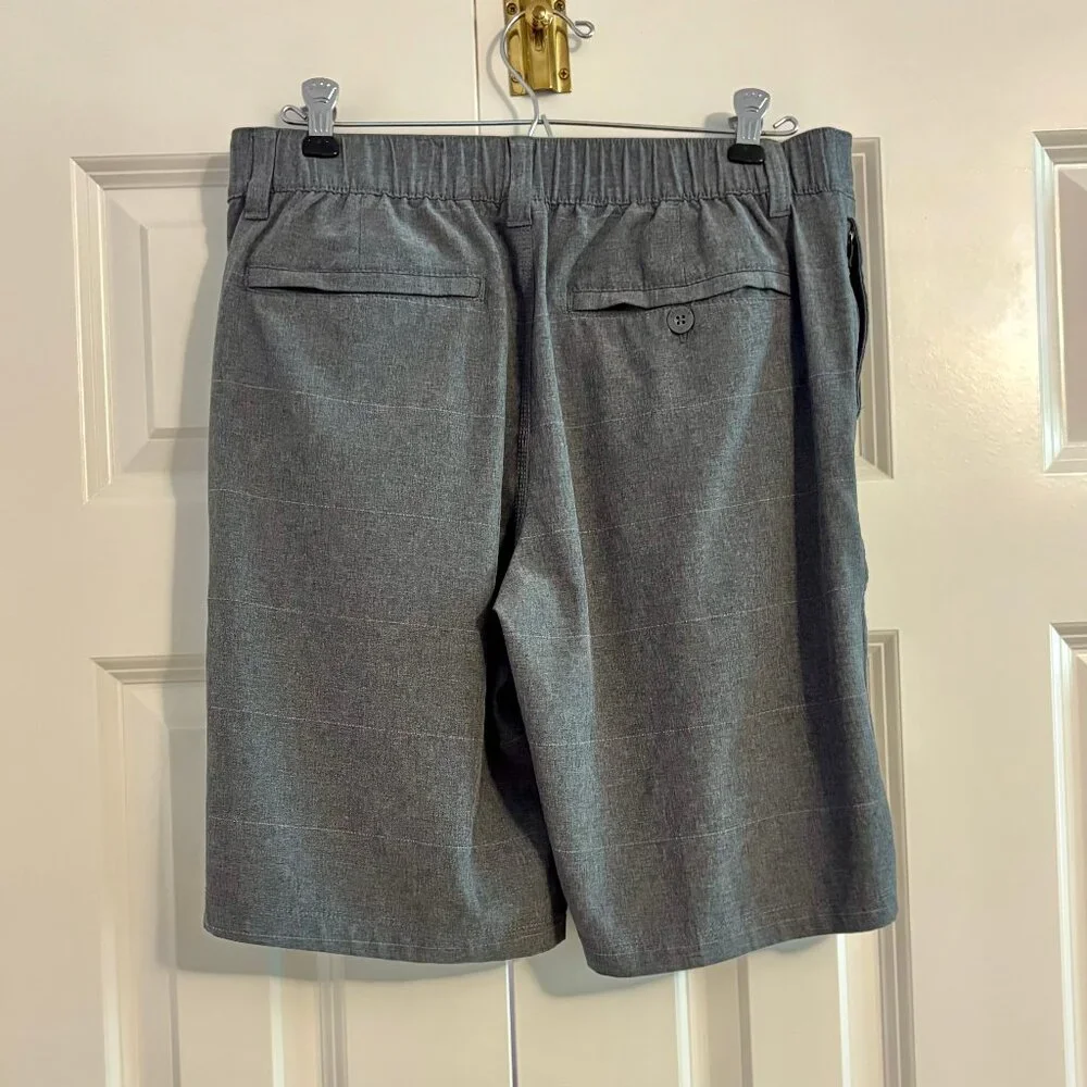 Hang Ten Gray Stripe Tech Hybrid Stretch Performance Shorts Boys XL